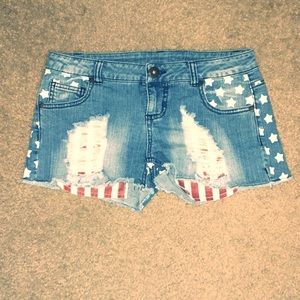 Festive American Jean shorts with stars